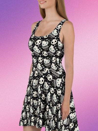 Emo Kitties Skater Klänning