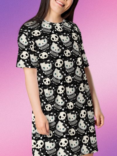 Emo Kitties T-shirt Klänning