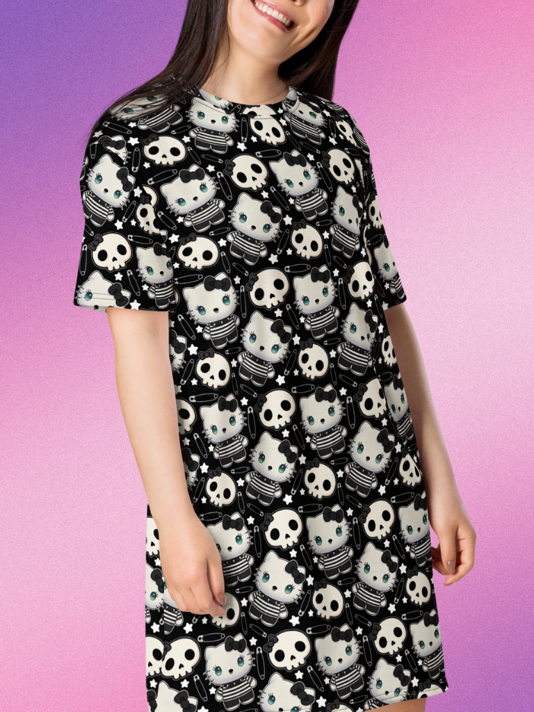 Emo Kitties T-shirt Klänning